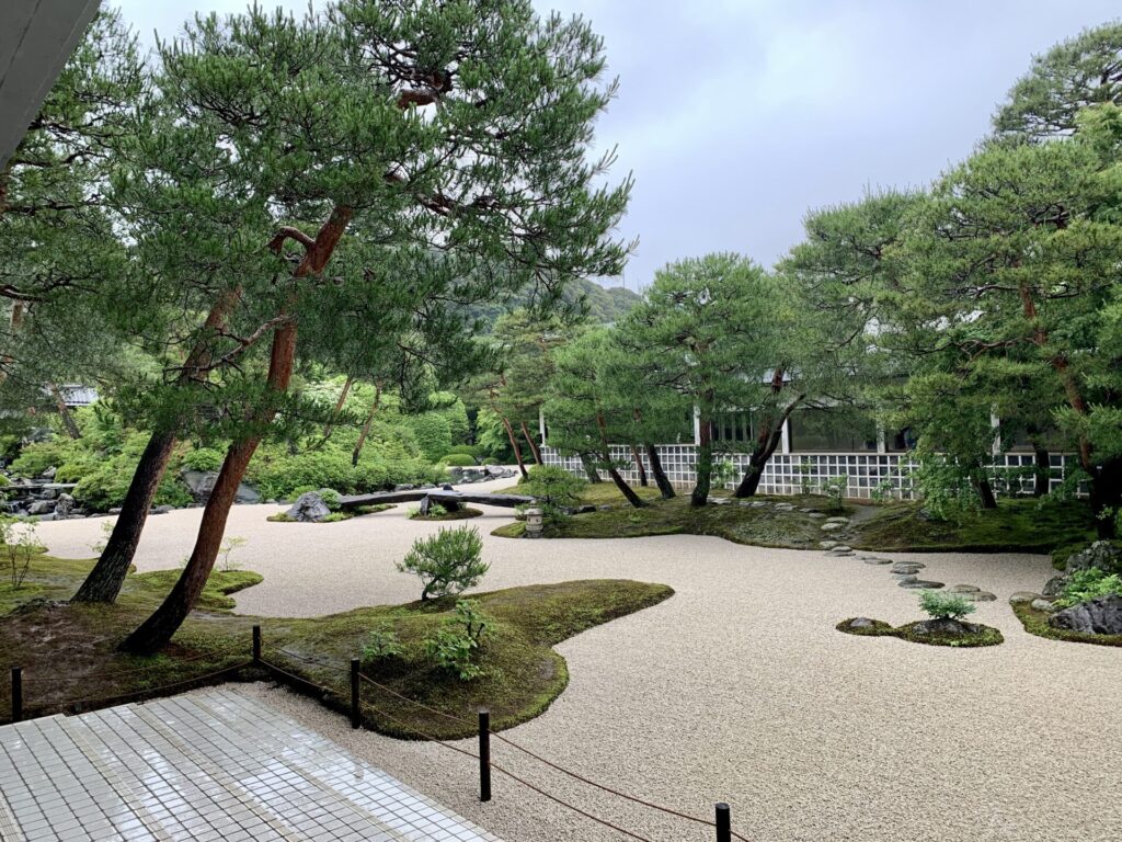 雨の日の苔庭