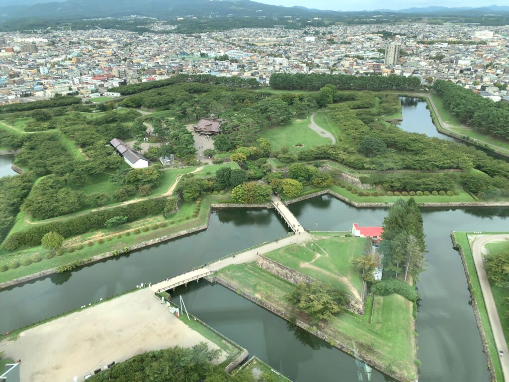 五稜郭タワー展望フロアから見た五稜郭