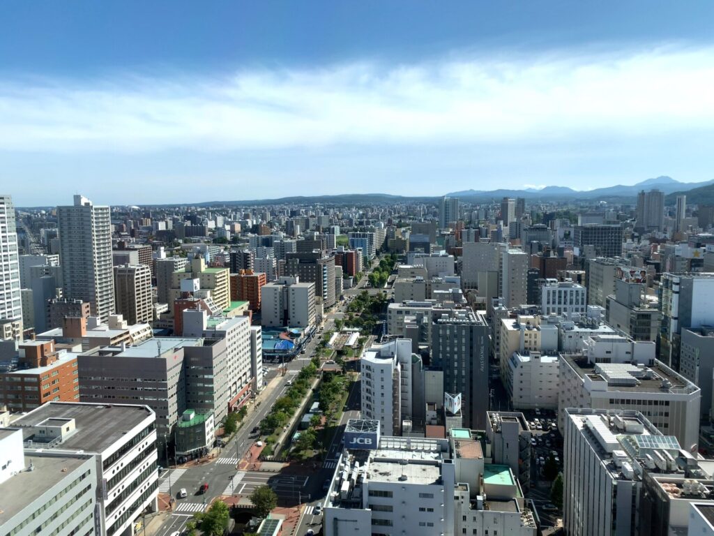 さっぽろテレビ塔の展望台からの眺め