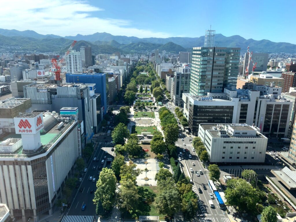 さっぽろテレビ塔の展望台からの眺め